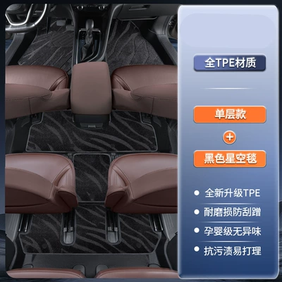 sill covers for China Heavy Duty, Modelə uyğun ayaqaltı - china-heavy-duty-truck-vgvu70-door-sill-covers-7-seater-tpe-floor-mats-black-starry-sky-carpet