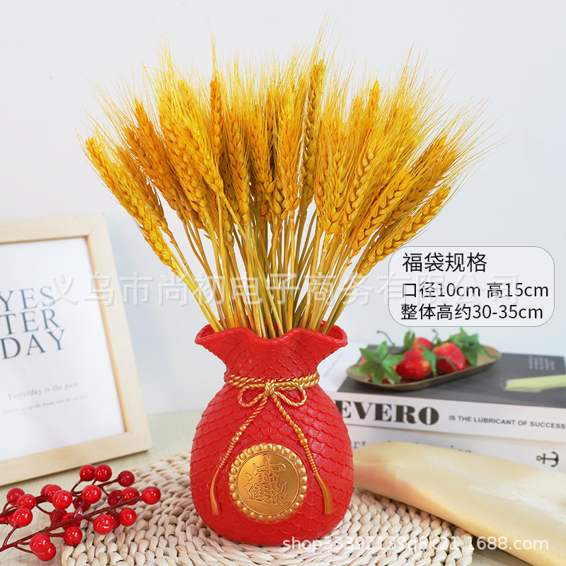 Oro trigo oído flor seca fortuna fruta bolsa de dinero salón decoración ramo apertura inauguración Nuevo Hogar regalo Año Nuevo