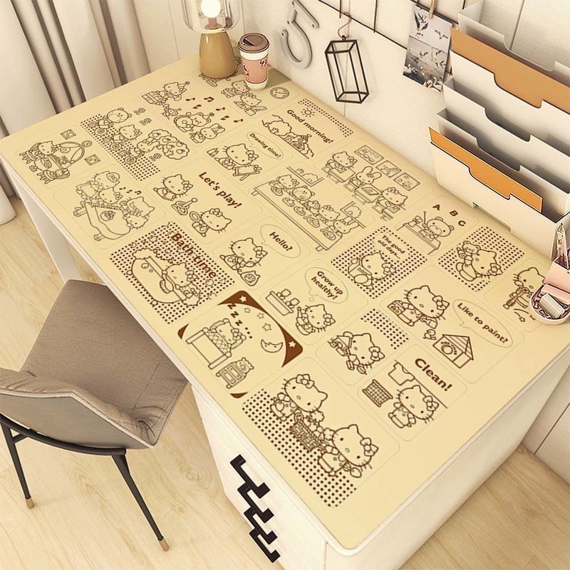 ケイティ猫シリーズかわいい革のテーブルマットins風高颜値化粧台マット子供の本のテーブルマット|undefined