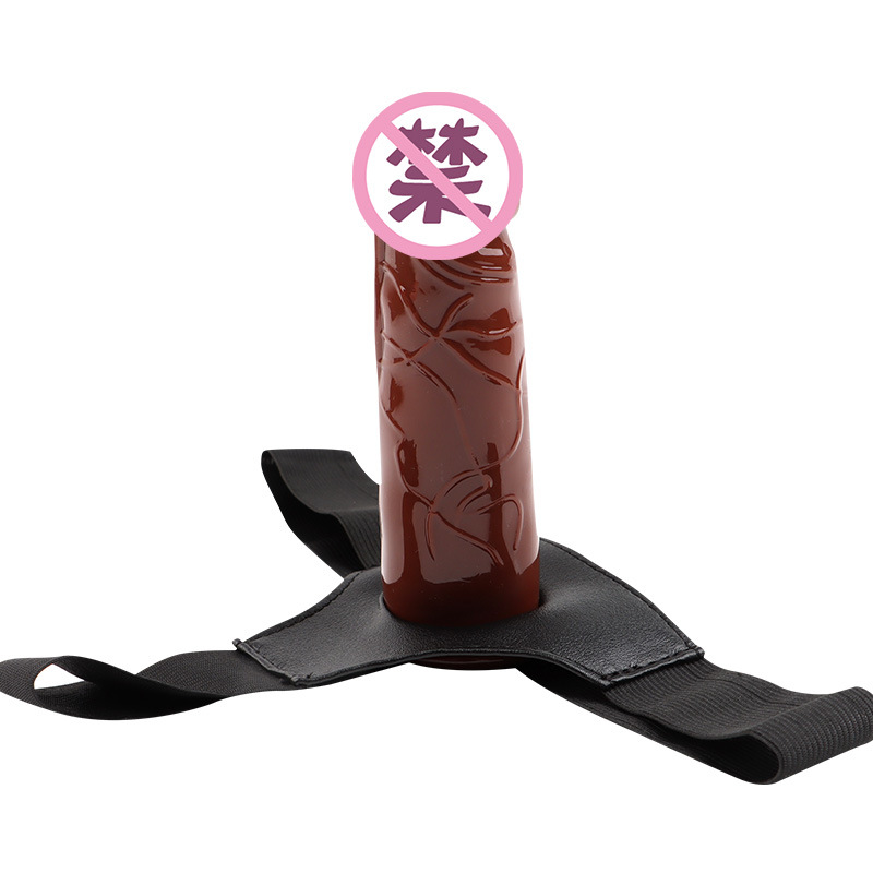 Wearable Hollow Strap-on Dildo Cover, Soft TPE, Brown, Boxed — detail image 4