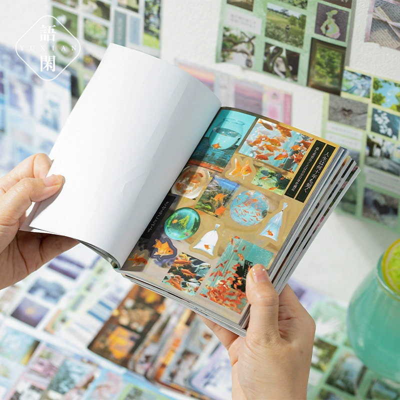 Книга наклеек с вырезанной пленкой «сделай сам», японский винтажный стиль, материал, ограниченная серия, журнал, украшение из проса, коллаж