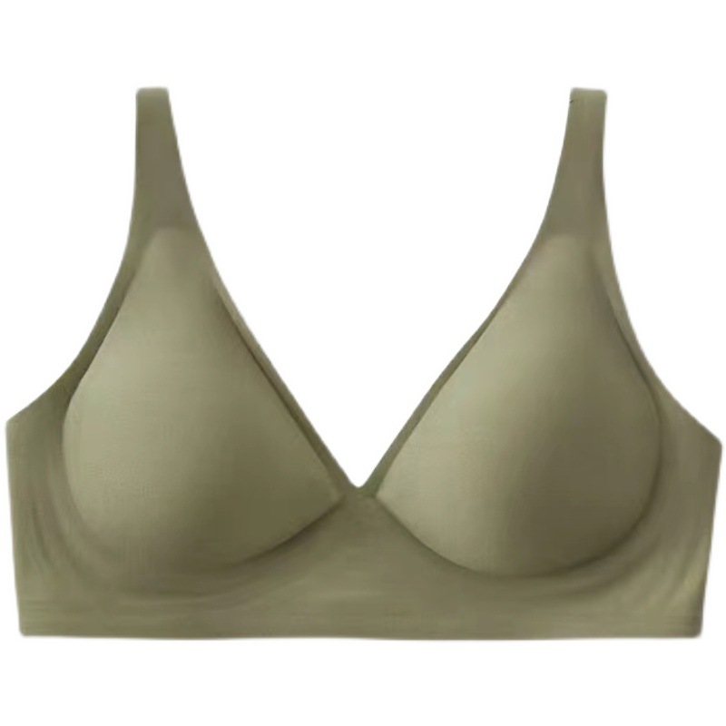 Tira de jalea sólida ropa interior sin costuras de las mujeres de verano inalámbrico Delgado pequeño pecho push up mama colección anti-flacidez sujetador