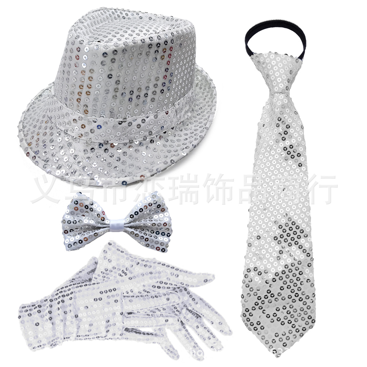 70s DISCO espectáculo accesorios esquinilla sombrero corbata guantes cinturón hombre conjunto Xiaoyin TEMU en stock