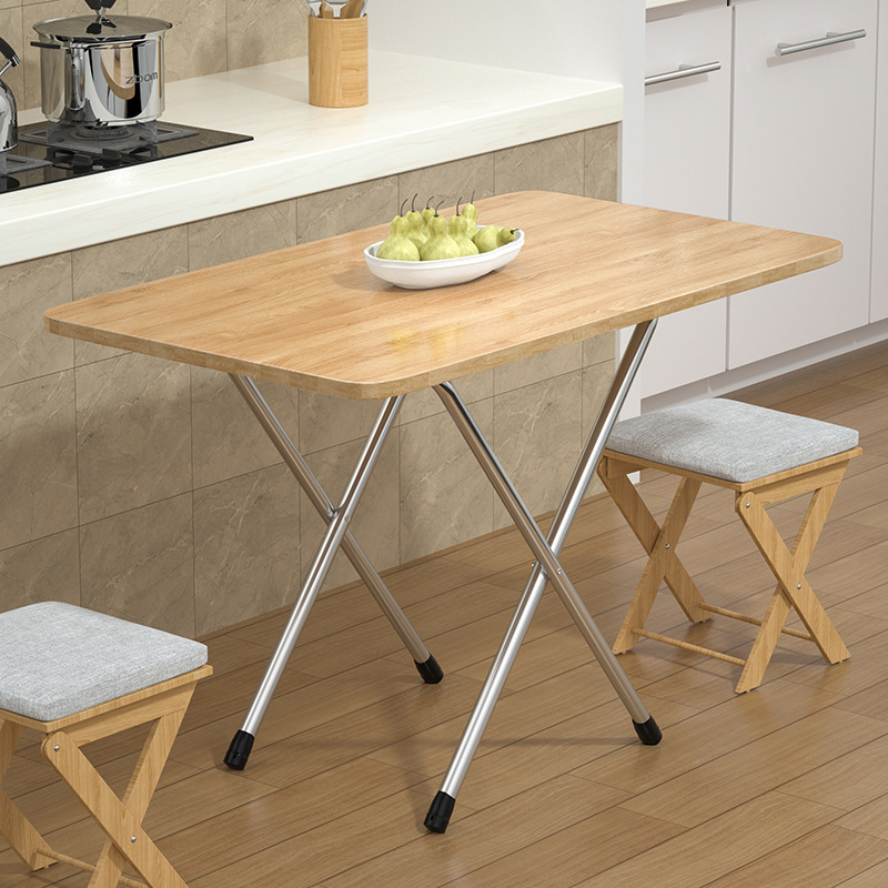 Folding dining table, simple eating table for small households, outdoor, dormitory, rectangular computer desk, study desk, tall legs