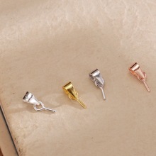 S925纯银饰品平底托盘吊坠瓜子扣diy珍珠珠子 短针珠盘针银饰配件