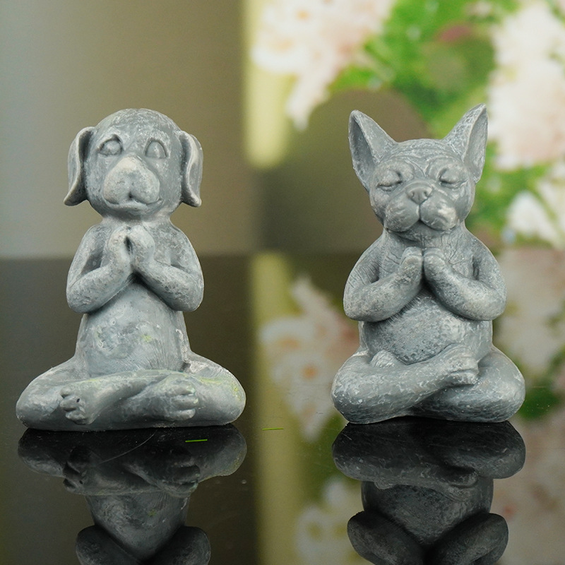 Creativo lindo perro de meditación decoración pecera paisaje decoración micro paisaje Golden Retriever perro bendición perro al por mayor