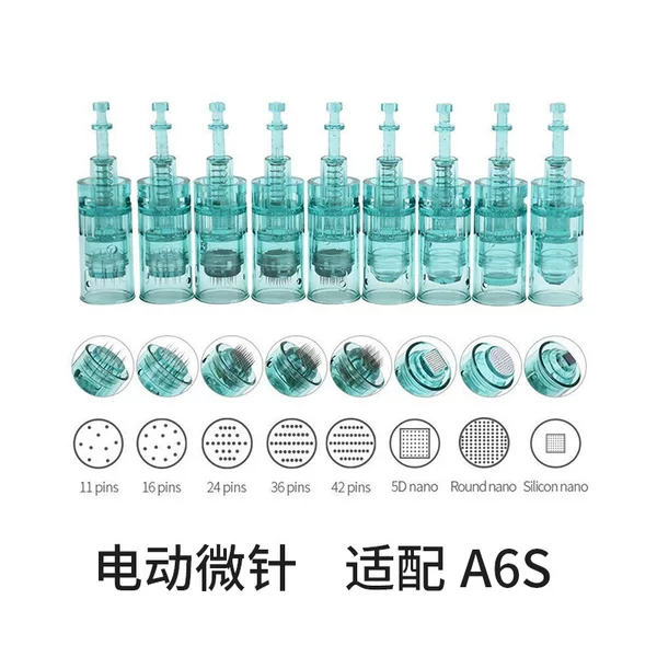 Electric Microneedle Needle Head Nano A6S Bayonet Round Crystal Microcrystal Head Microcrystal Sheet Square Crystal Automatic Beauty Facial Introduction