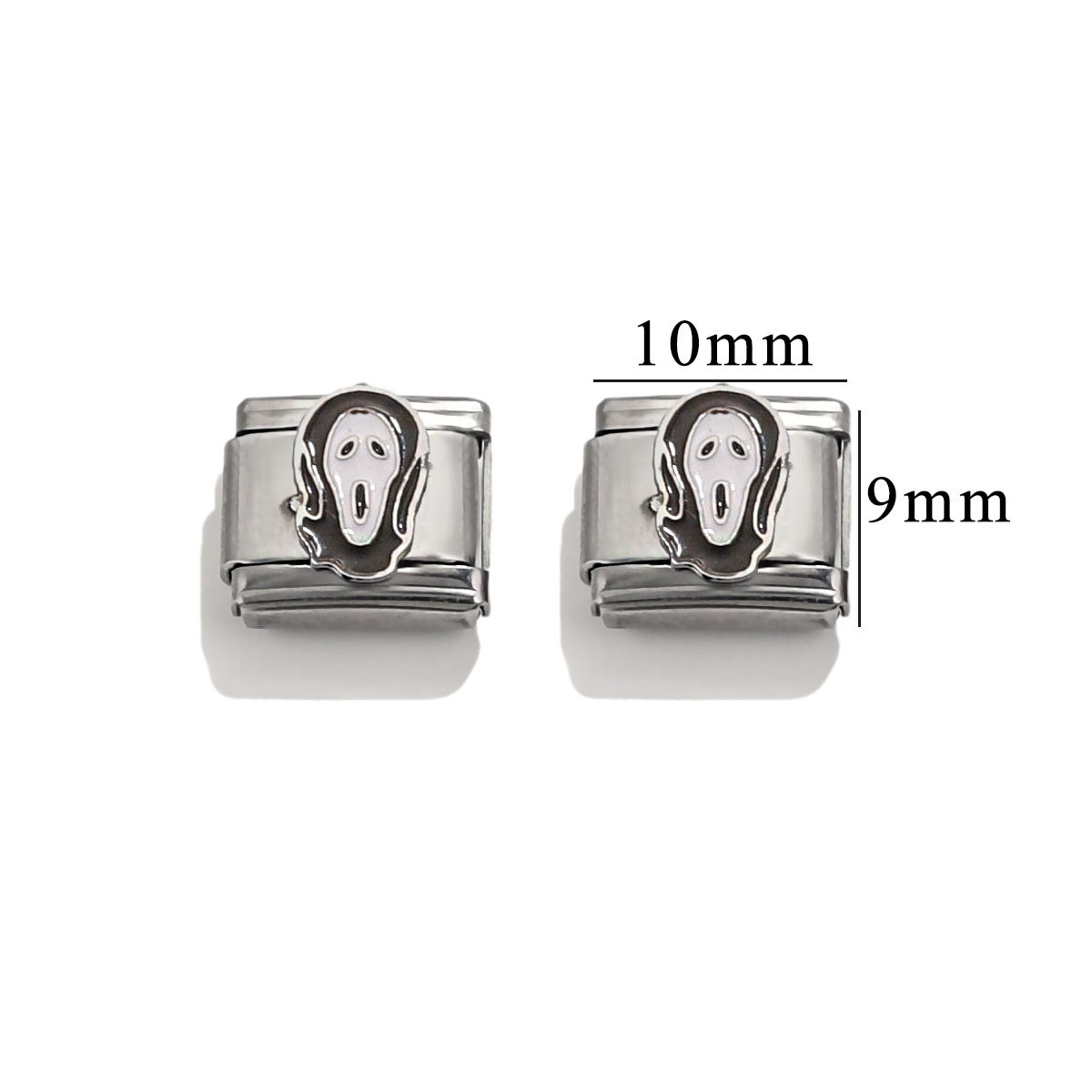 Titanio acero amor estampado patrón de goteo de aceite DIY pulsera de módulo italiano pulsera de encanto italiano