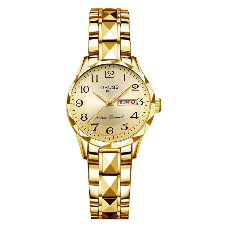 Dropshipping Popular Online Celebrity Digital Watches for Middle-Aged and Elderly Women, Simple Style, Steel Band, Calendar, Waterproof Quartz Watch