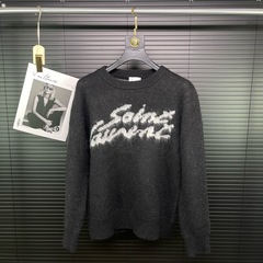 ヨーロッパ駅潮牌Ys秋冬新作馬海毛丸首セーター男女同モデル高バージョンウールクロスボーダー現物