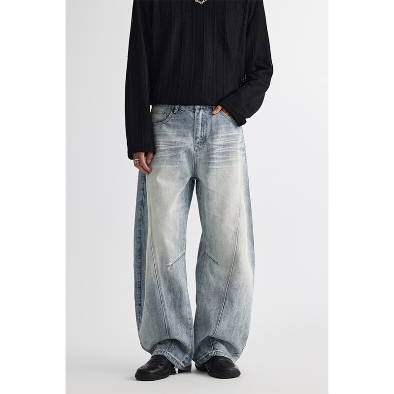 2026 American-Style Spring and Autumn Fashion New Model Men's Vintage Washed High-End Trendy Brand Loose Casual Jeans 2026 American-Style Spring and Autumn Fashion New Model Men's Vintage Washed High-End Trendy Brand Loose Casual Jeans