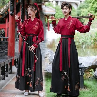 原创绣花汉服中国风男装女同款武侠复古学生日常班服团服表演套装