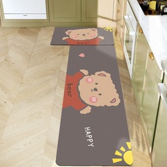 Cartoon Kitchen Mat Waterproof Oil-Proof Foot Mat Washable Silica Gel Soft Mat Water Absorbent Oil Absorbent Special Long Strip Mat