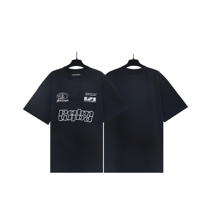 25Ss Cross-Border European and American Trendy Brand Palm Angel Year of the Snake Limited Letter Printed Short-Sleeved T-Shirt for Men and Women High Street Half-Sleeve