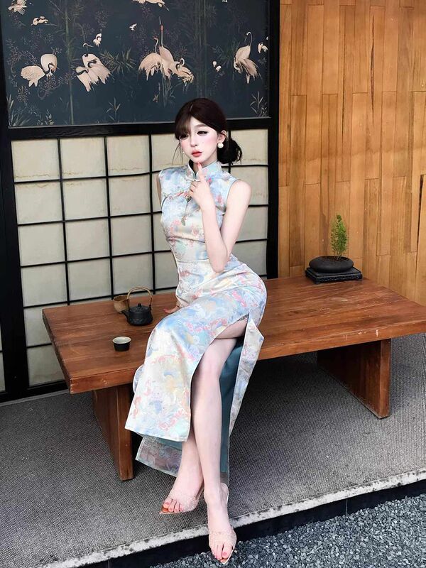 Shanye Yimeng 2026 Spring New Improved Chinese Style Qipao Waist-Slimming Long Retro Dress Shanye Yimeng 2026 Spring New Improved Chinese Style Qipao Waist-Slimming Long Retro Dress