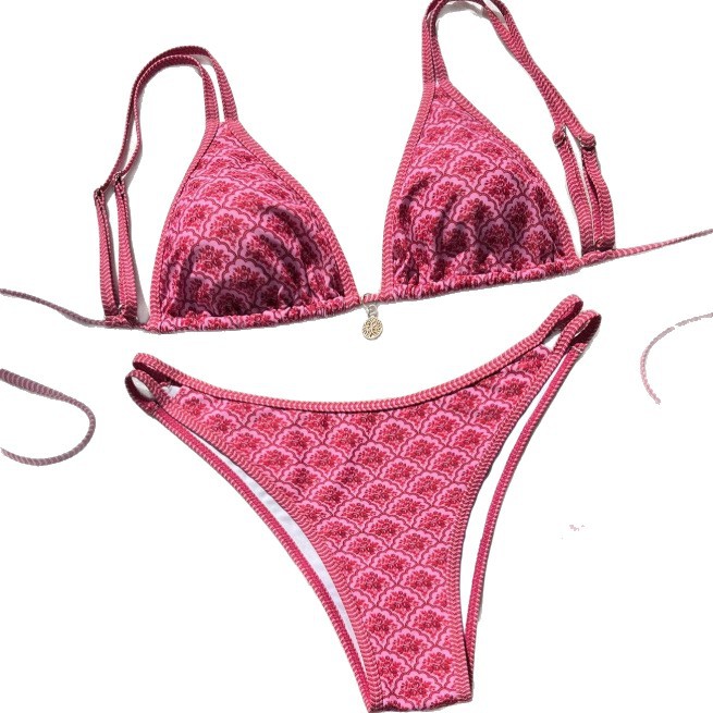 New Sexy Swimsuit High End Beach Tie Up Bikini For Women Print Foreign Swimwear_ecoleips.com