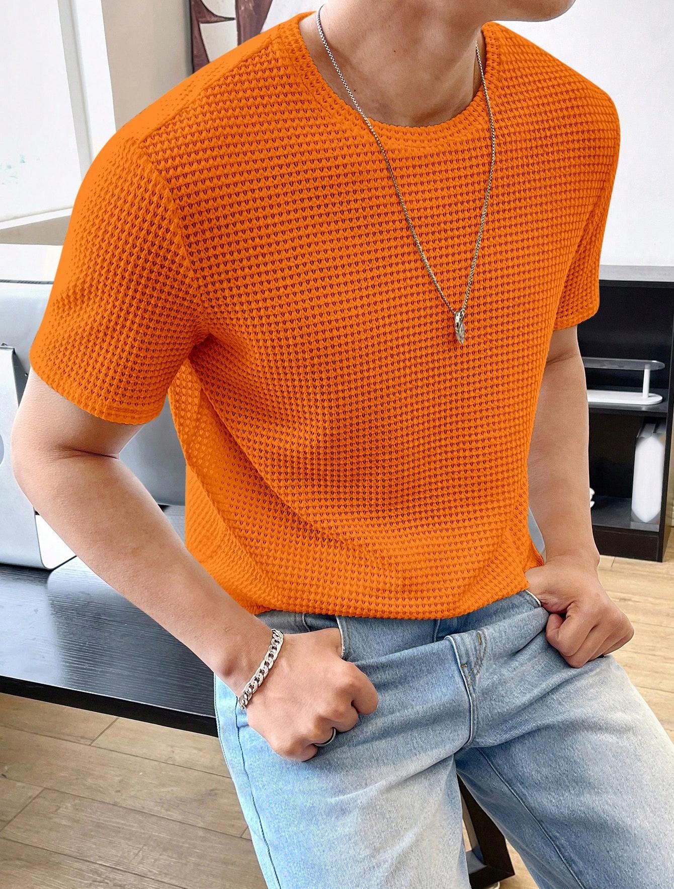 "Men's Loose Fit T-Shirt - Solid Color, Casual Style, Short Sleeve Summer Tee" - Picture 11 of 13