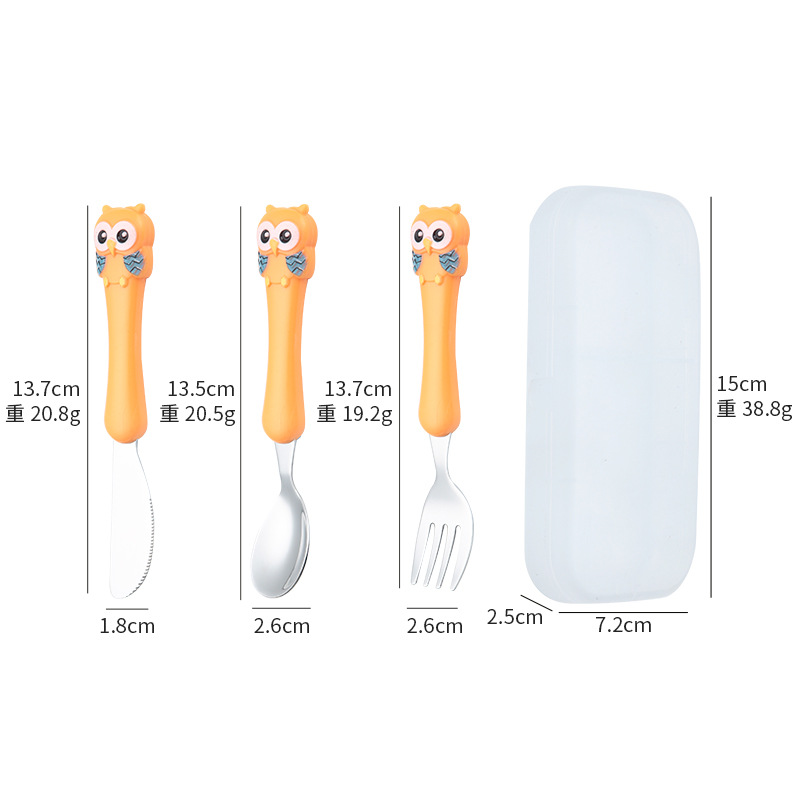 주황색 칼, 포크, 스푼 + 휴대용 상자