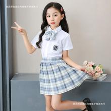 女童装连衣裙夏装2023新款洋气夏季学院风制服儿童时髦jk套装裙子