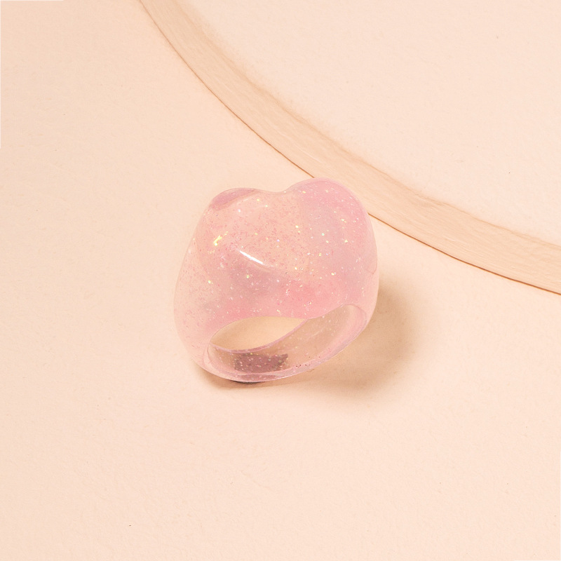 Fashion acrylic resin ring retro heart rings