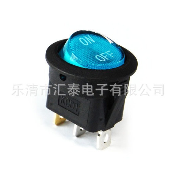 厂家船型开关椭圆形KCD1二三档2脚3脚4脚带灯翘板电源开关大功率