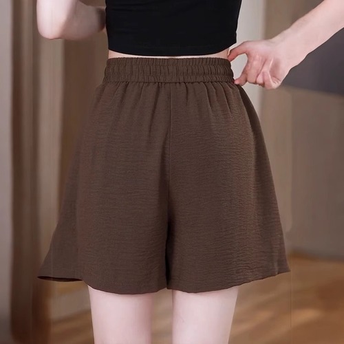 Women's Summer Thin Loose High-Waisted Invisible Silk Shorts 2025 New Model Running and Casual Five-Finger Shorts with Sheer Feel