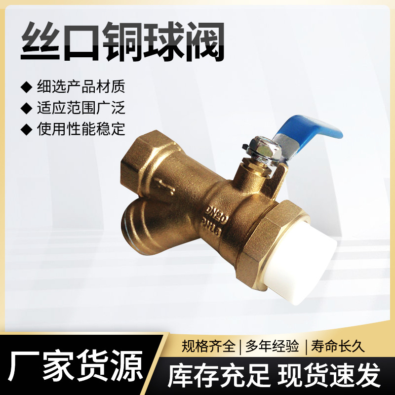 PPR过滤器球阀内丝活接全铜手动控制PP-R球阀门水阀静音设计