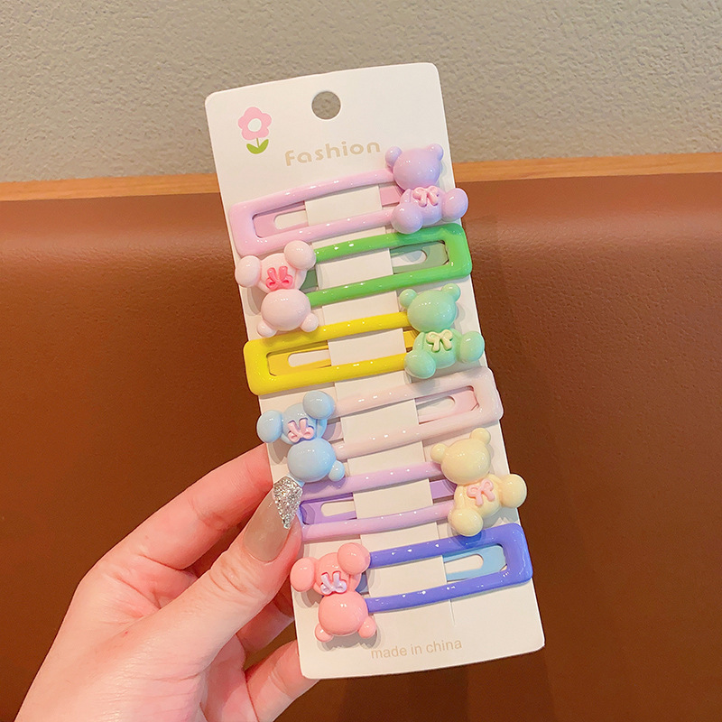 Flor dulce colorida de los niños Linda horquilla linda chica BB clip de lado de cabello roto flequillos clip de horquilla chica