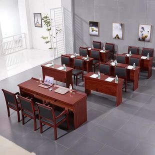 Customized School Tutoring Class Training Table Village Committee Double Veneer Conference Table Conference Room Table and Chair Combination 1.2 Cross-Border
