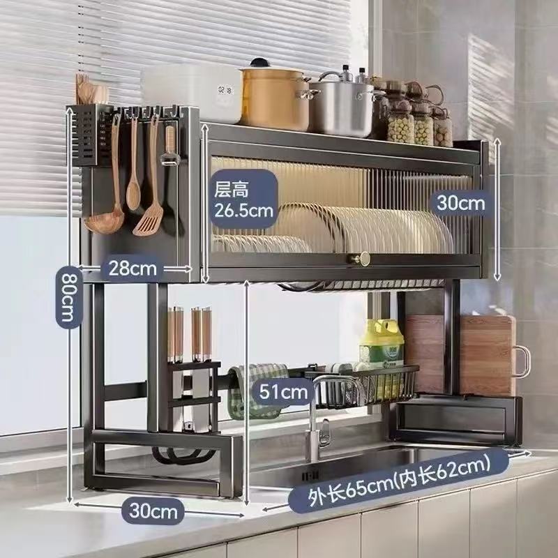 Rack de almacenamiento de fregadero de cocina lavavajillas