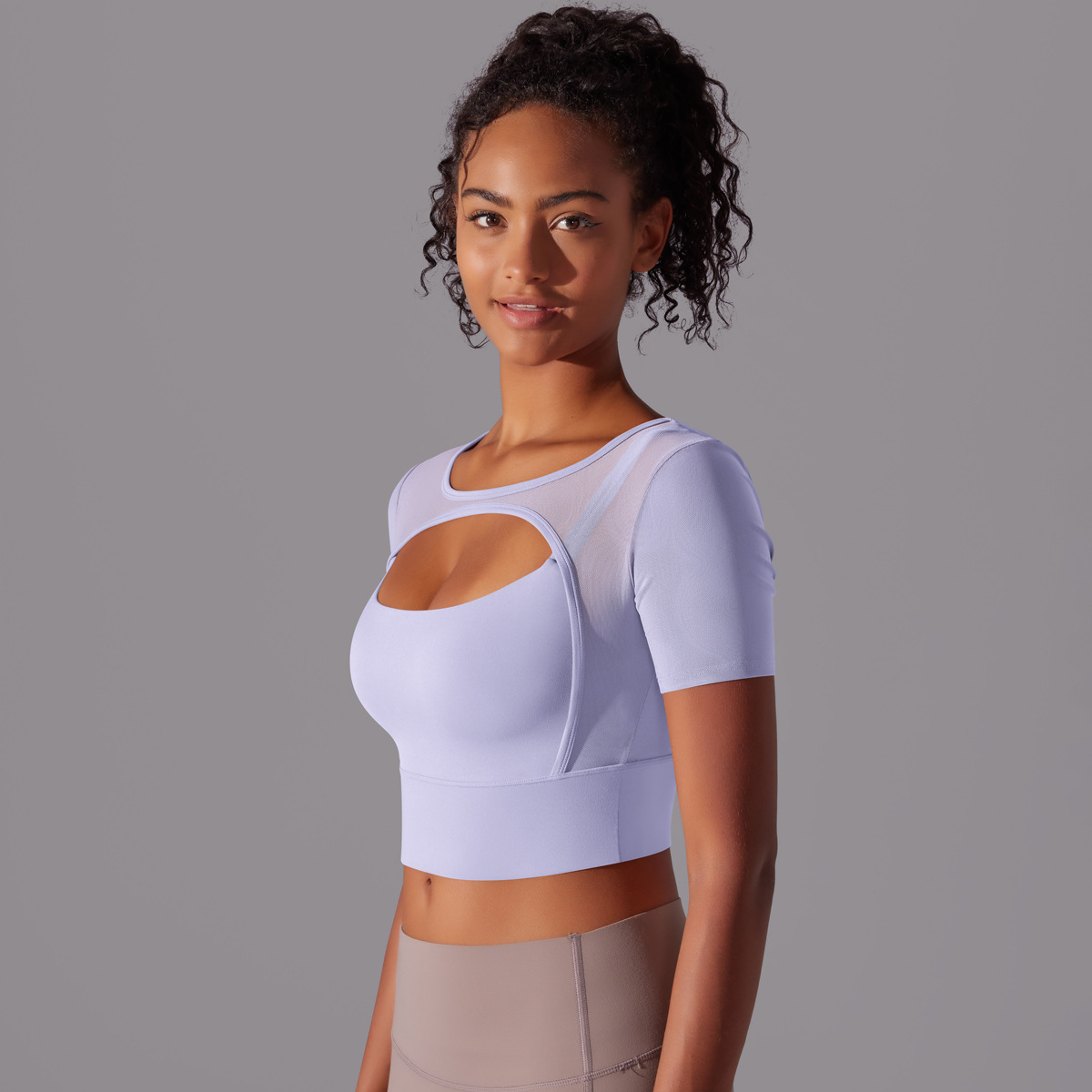 182g Weight Short Sleeve Sleeve Length Pullovers Placket Type Nylon, Spandex Fabric Type Short Top Length T-shirt Tops Type Yoga, Sports Occasion Round Neck Neckline Solid Color Pattern Women Gender Hollow Out Craft Fitness Sport Style Solid Color Nylon Spandex Round Neck Hollow Out Active Tops T-shirt 56