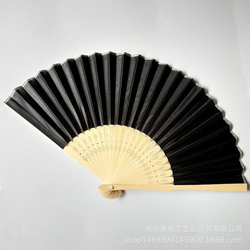 素面婚礼丝扇21CM婚礼布扇绢扇婚礼回礼扇DIY折扇丝印雕刻金色|undefined