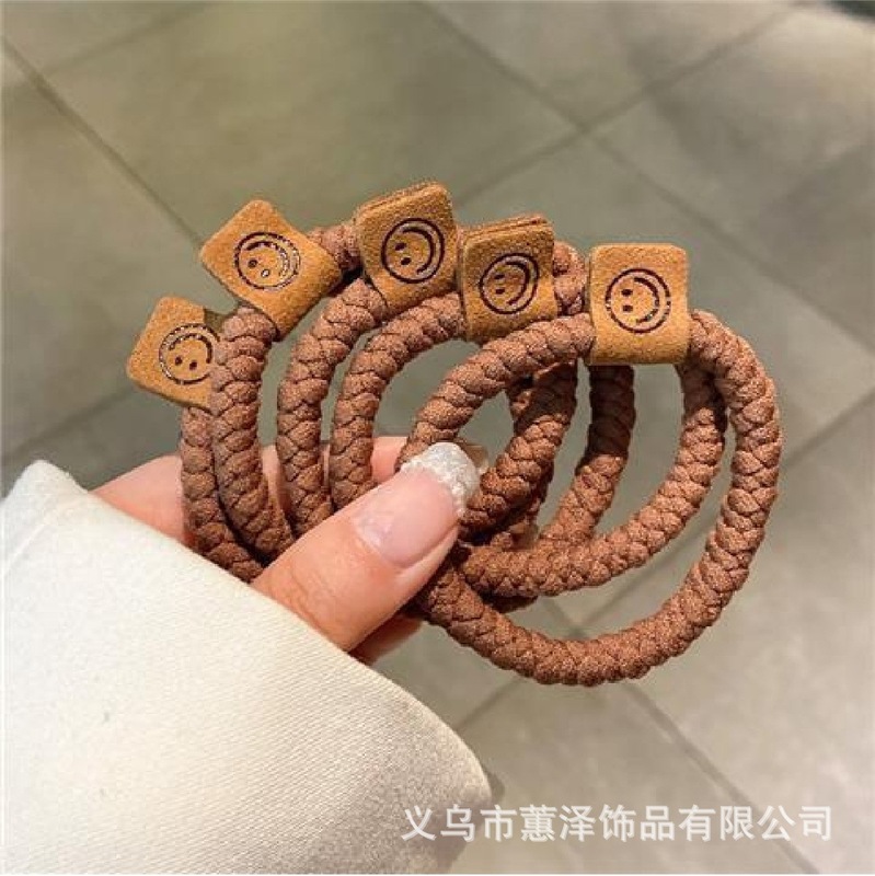 寒色系高弾力ヘアリング手作り編みヘアロープ少女ポニーテール輪ゴムシンプル風ヘアロープファッションヘアアクセサリー|undefined