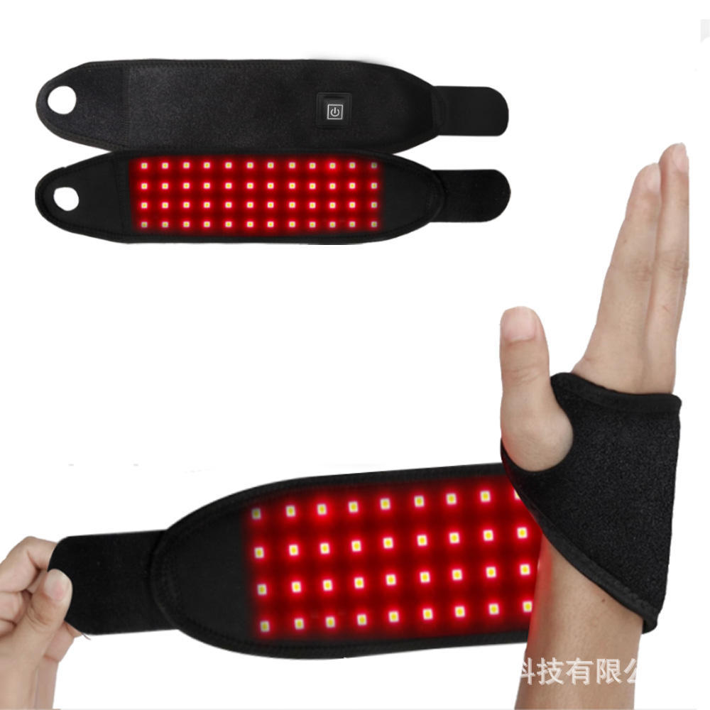Ventas transfronterizas de luz roja de fisioterapia de muñeca articulación relajación de compresa caliente de pulso de doble banda enchufable correa de muñeca de luz roja