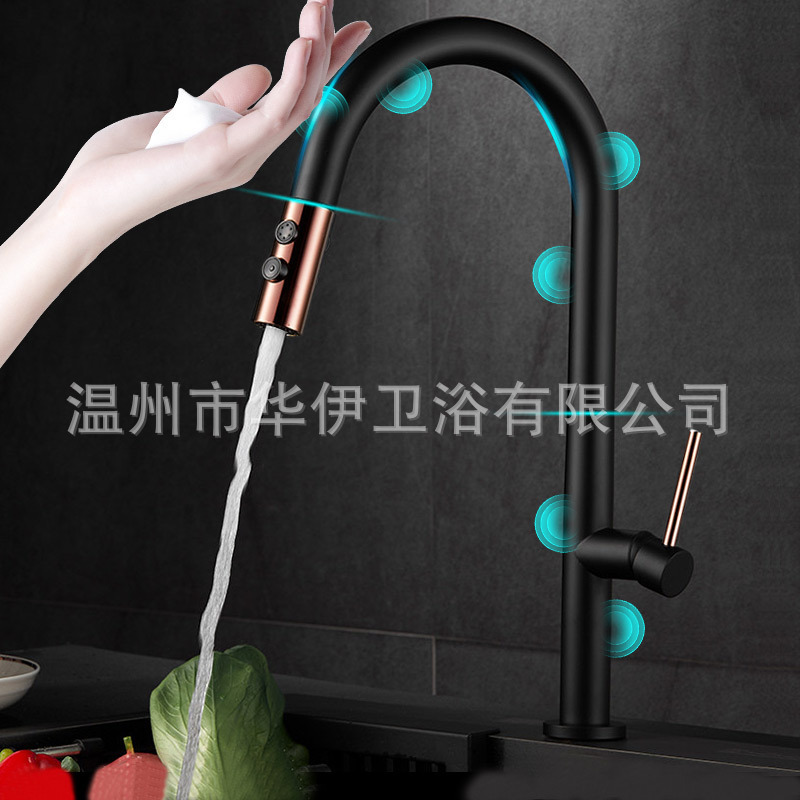 Source factory sensor touch intelligent induction vegetable basin sink hot and cold kitchen pull touch touch faucet