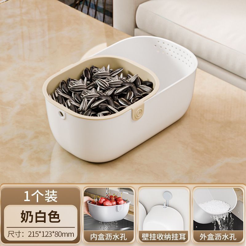 Caja de refrigerios Cesta de drenaje de frutas Perezoso Perseguir artefactos de la sala de estar Mesa de té Caja de nueces de doble capa Cesta de platos de frutas