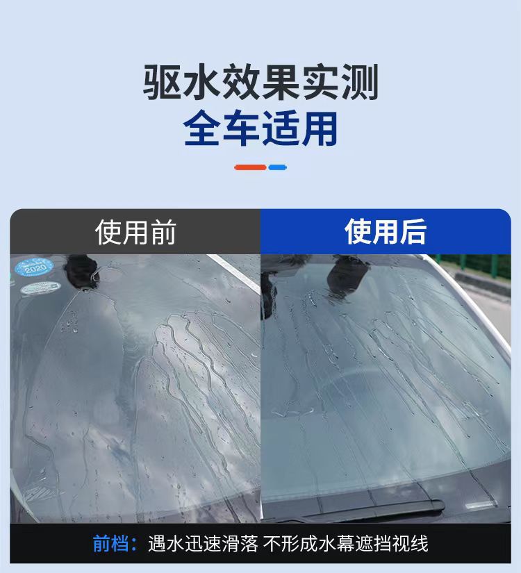 Car Rainproof Agent, Windshield, Rearview Mirror, Rainy Day Waterproof and Oil-Repellent Film Remover, Sponge Wipe Car Anti-Fog Agent
