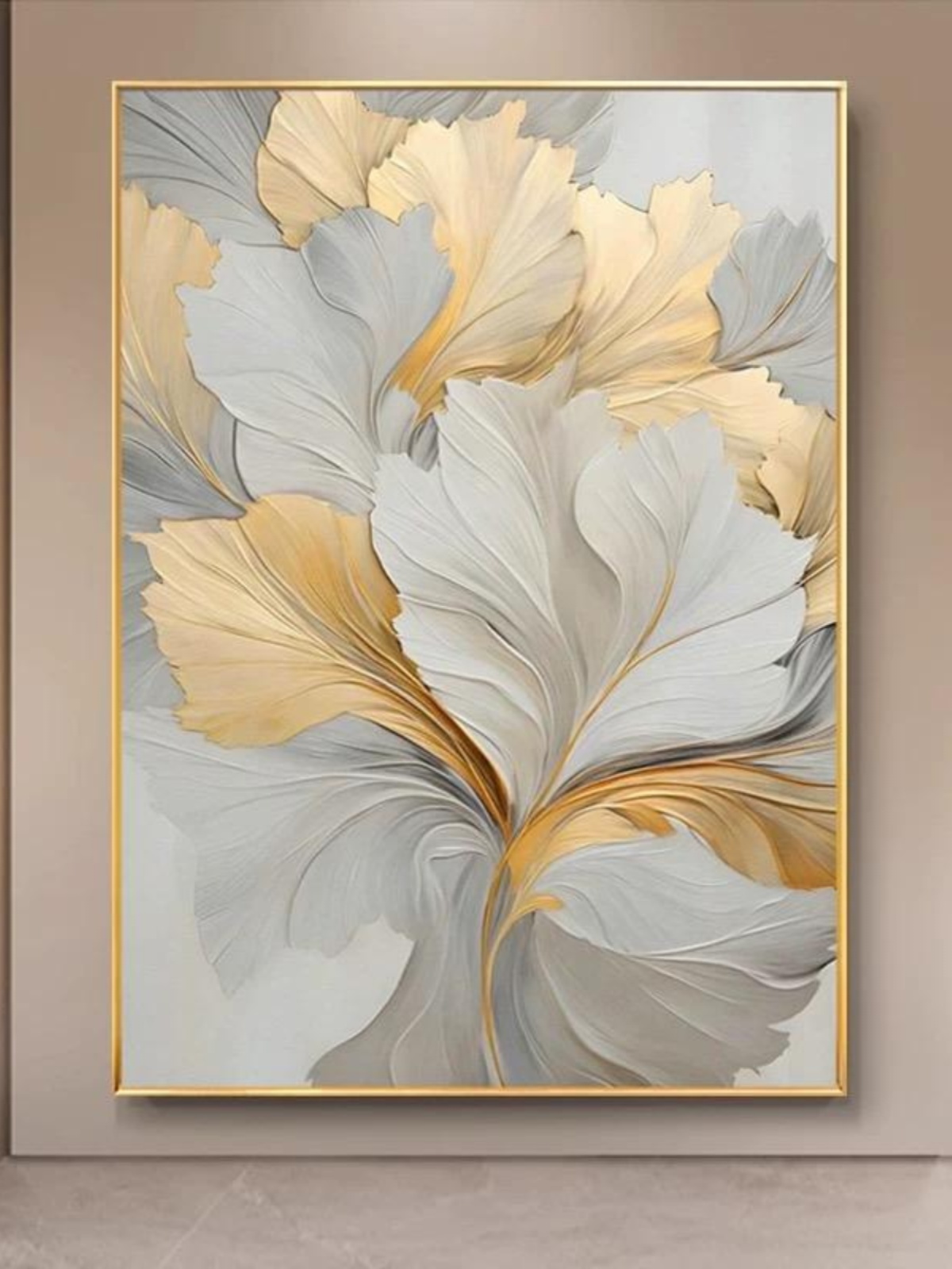 现代简约手绘油画金箔抽象玄关装饰画立体肌理高级感壁画客厅挂画