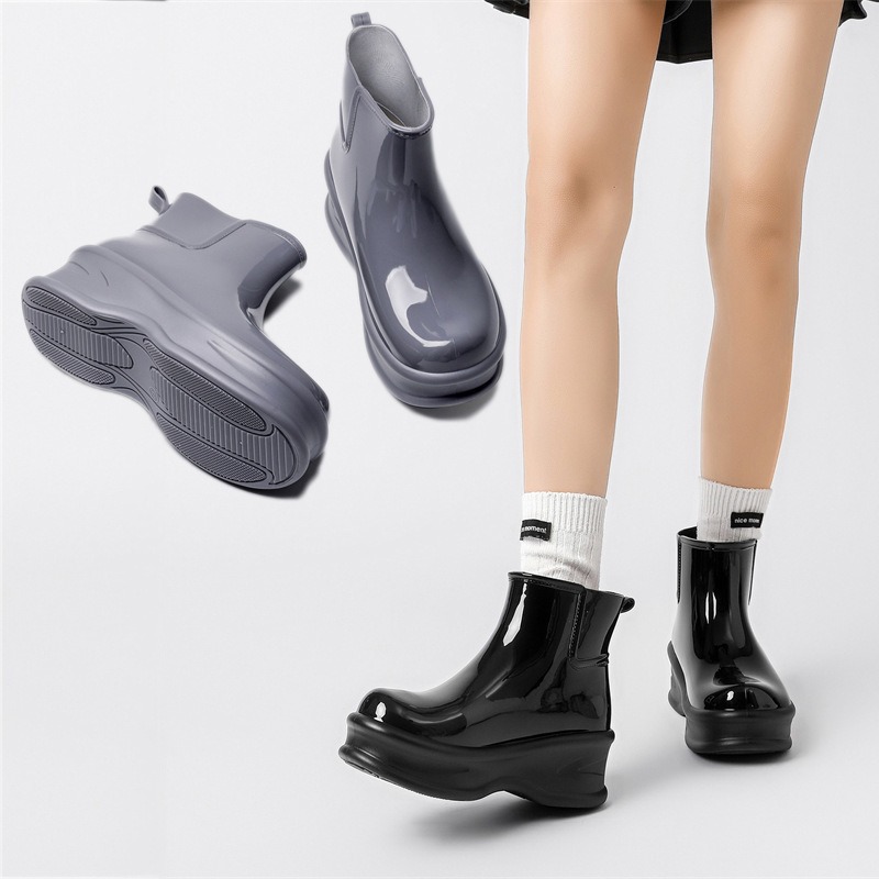 跨境雨鞋马丁雨靴女款时尚外穿低筒防水防滑耐磨胶鞋水鞋户外机能