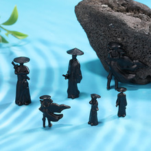 复古江湖故人古风侠客摆件假山水陆缸微景观盆景造景微缩小人物
