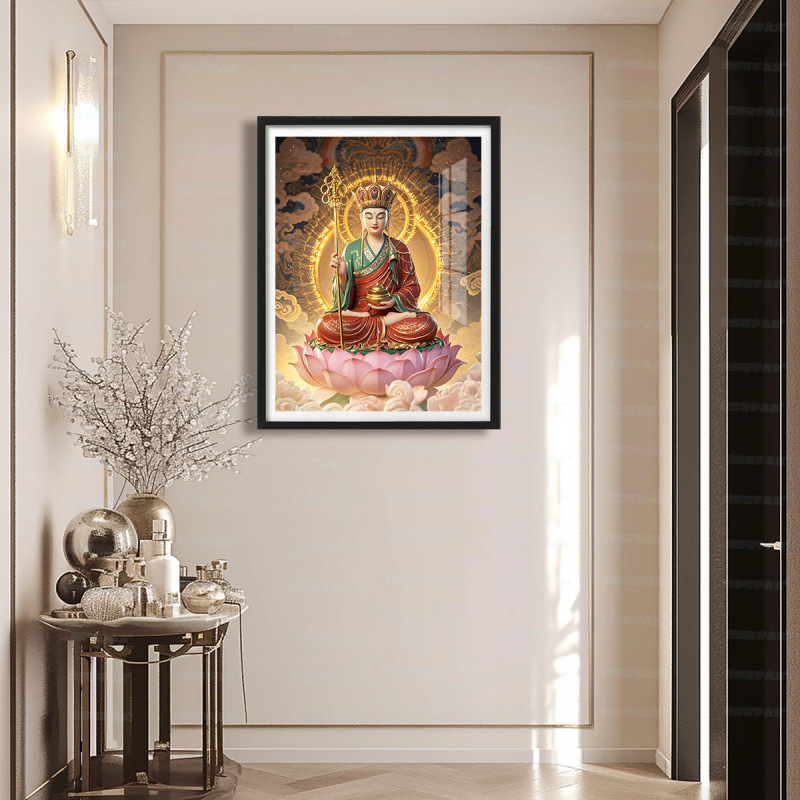 [Algodón importado] Mona Lisa real punto de cruz Xuanzang nueva estatua de Buda sala de estar simple bordado de hilo hecho a mano image 3