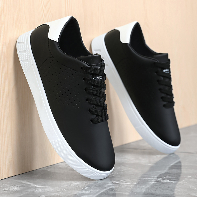 Zapatos de hombre 2024 nuevos zapatos blancos de verano de moda coreana zapatos de skate juveniles zapatos deportivos casuales de moda hombres image 3