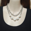 Retro accessory, necklace from pearl, chain, European style, punk style