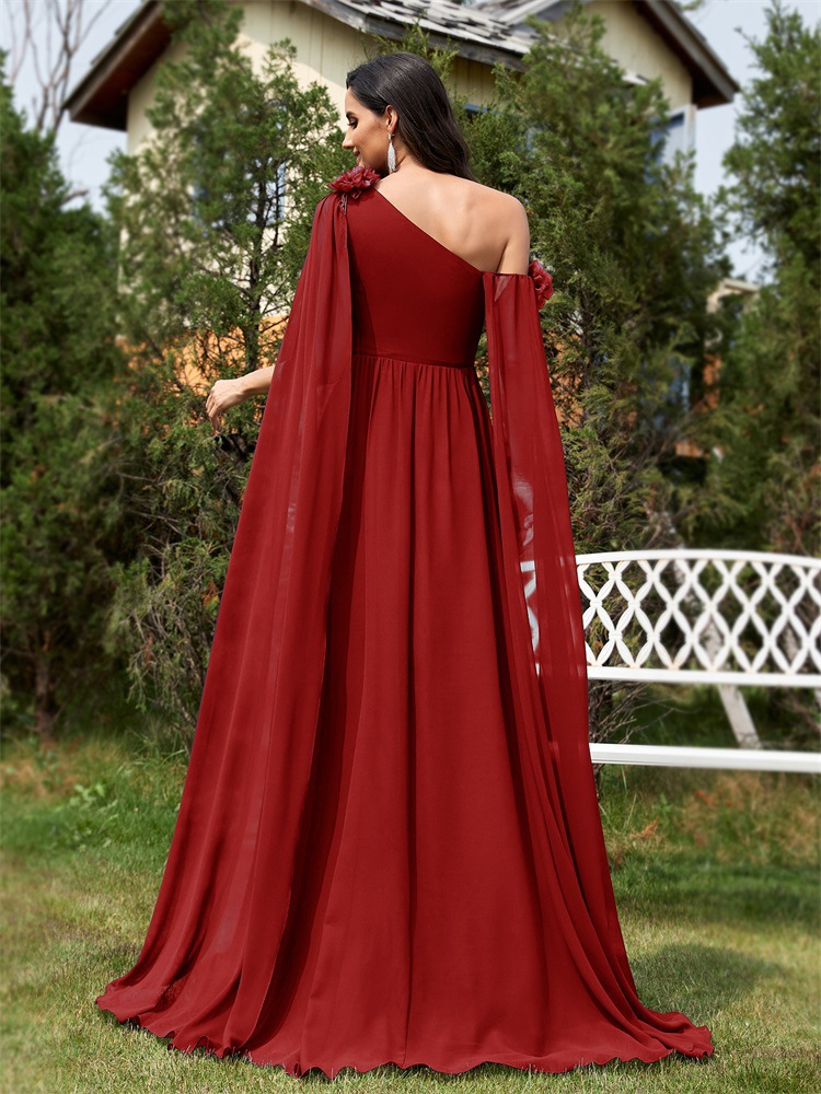 Elegant Women's A-line Chiffon Evening Dress For Formal Banquets_voghion.com