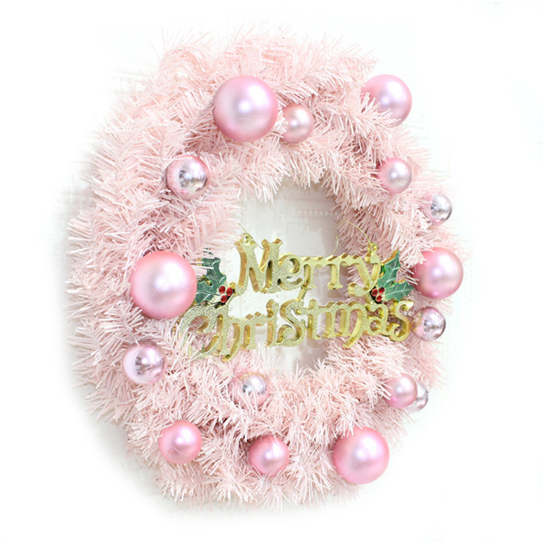 Navidad transfronteriza guirlanda rosa 30cm decoración navideña guirlanda luminosa rosa centro comercial ventana de hotel colgante guirlanda