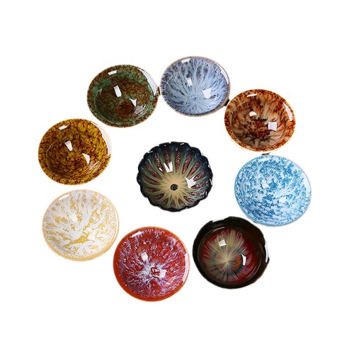 Kiln tea cup set ceramic tea cup built master cup tea cup tea bowl household kung fu tea set gift box