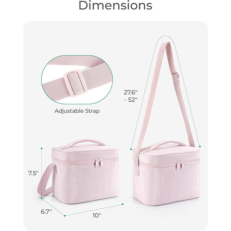 Nueva bolsa de almuerzo de damas bolsa de almuerzo aislante linda bolsa de almuerzo portátil esponjosa bolsa de almuerzo bolsa de refrigeración de quilting ligera