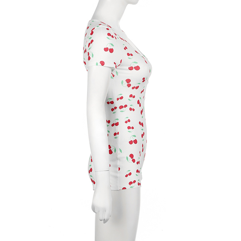 Mono sexy de manga corta con escote en V profundo y cuello halter, cómodo y ajustado para estar en casa.