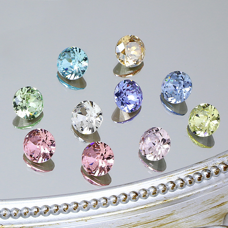 Dongzhou Crystal Round Nail Art Diamond Wholesale Ss39 Flash K9 Pointed Bottom Glass Diamond 53 Cut Pile Diamond Jewelry Accessories