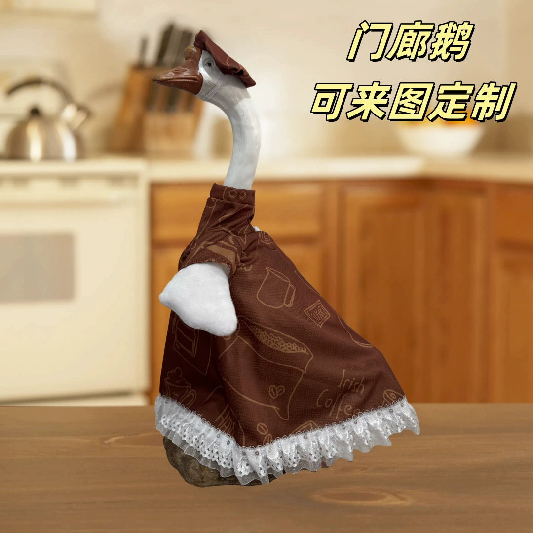 2025 Трансграничная амазонка горячая распродажа крыльцо гуся пить кофе большой белый гусиный костюм одеваются праздничный костюм